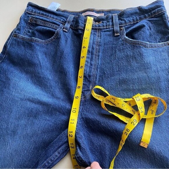 Levis Premium 70'S High Rise Slim Straight Jeans Woman 31 Dark Wash Classic - Picture 14 of 16